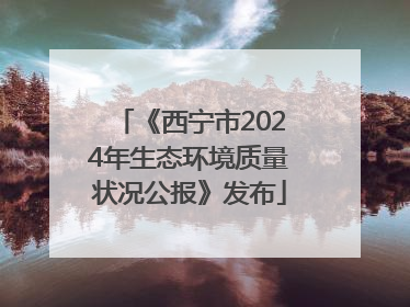 《西宁市2024年生态环境质量状况公报》发布