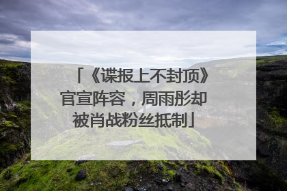 《谍报上不封顶》官宣阵容，周雨彤却被肖战粉丝抵制