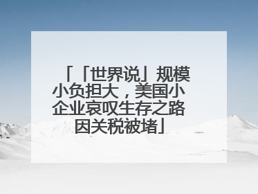 「世界说」规模小负担大，美国小企业哀叹生存之路因关税被堵