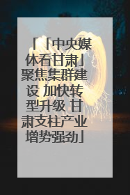 「中央媒体看甘肃」聚焦集群建设 加快转型升级 甘肃支柱产业增势强劲