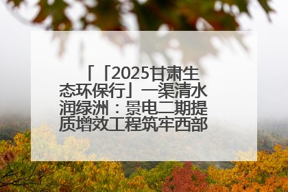 「2025甘肃生态环保行」一渠清水润绿洲：景电二期提质增效工程筑牢西部生态安全屏障