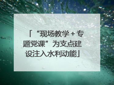 “现场教学＋专题党课”为支点建设注入水利动能
