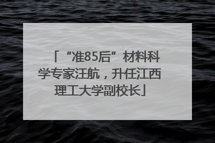 “准85后”材料科学专家汪航，升任江西理工大学副校长