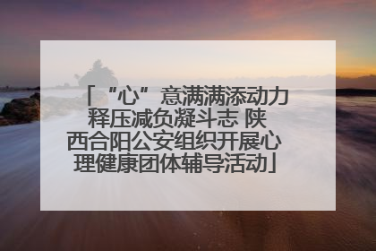 “心”意满满添动力 释压减负凝斗志 陕西合阳公安组织开展心理健康团体辅导活动