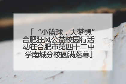 “小篮球，大梦想”合肥狂风公益校园行活动在合肥市第四十二中学南城分校圆满落幕