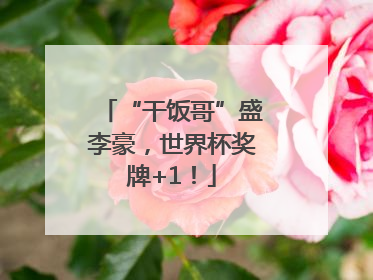 “干饭哥”盛李豪，世界杯奖牌+1！