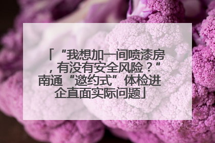 “我想加一间喷漆房，有没有安全风险？”南通“邀约式”体检进企直面实际问题