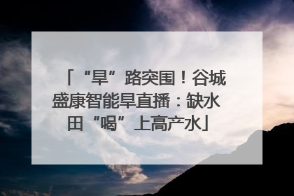 “旱”路突围！谷城盛康智能旱直播：缺水田“喝”上高产水