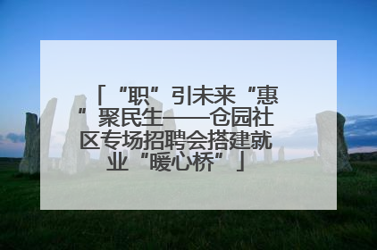 “职”引未来“惠”聚民生——仓园社区专场招聘会搭建就业“暖心桥”