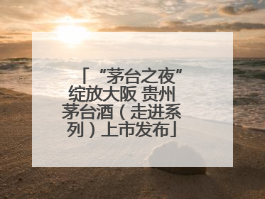 “茅台之夜”绽放大阪 贵州茅台酒（走进系列）上市发布