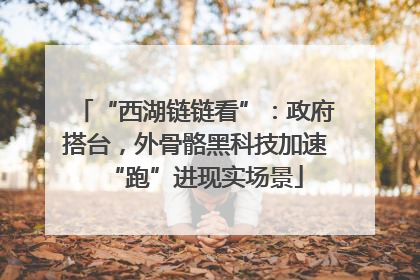 “西湖链链看”：政府搭台，外骨骼黑科技加速“跑”进现实场景