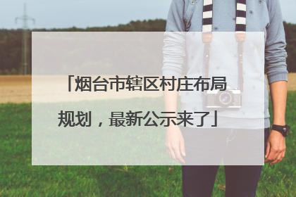 烟台市辖区村庄布局规划，最新公示来了