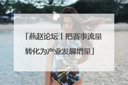 燕赵论坛丨把赛事流量转化为产业发展增量