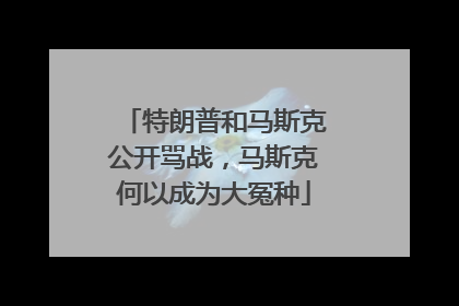 特朗普和马斯克公开骂战，马斯克何以成为大冤种