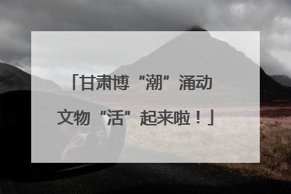 甘肃博“潮”涌动 文物“活”起来啦！