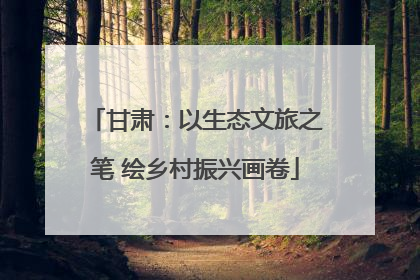 甘肃：以生态文旅之笔 绘乡村振兴画卷