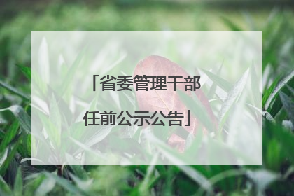 省委管理干部任前公示公告