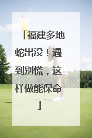 福建多地蛇出没！遇到别慌，这样做能保命