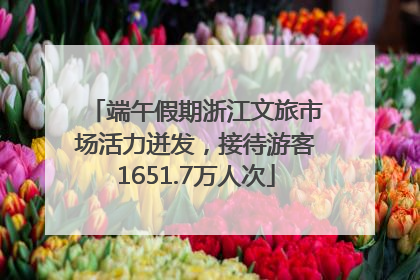 端午假期浙江文旅市场活力迸发，接待游客1651.7万人次