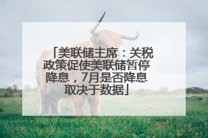 美联储主席：关税政策促使美联储暂停降息，7月是否降息取决于数据