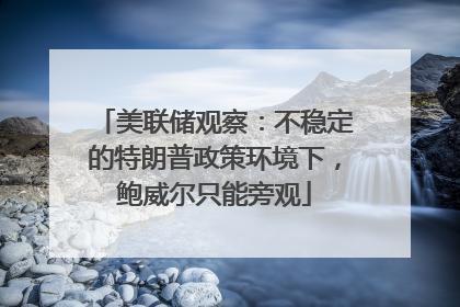 美联储观察：不稳定的特朗普政策环境下，鲍威尔只能旁观