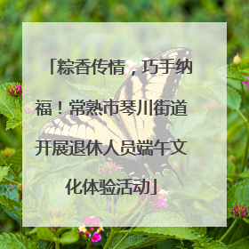 粽香传情，巧手纳福！常熟市琴川街道开展退休人员端午文化体验活动