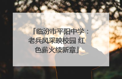 临汾市平阳中学：老兵风采映校园 红色薪火续新章