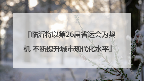 临沂将以第26届省运会为契机 不断提升城市现代化水平