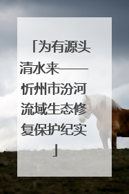 为有源头清水来——忻州市汾河流域生态修复保护纪实