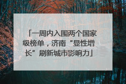 一周内入围两个国家级榜单，济南“显性增长”刷新城市影响力
