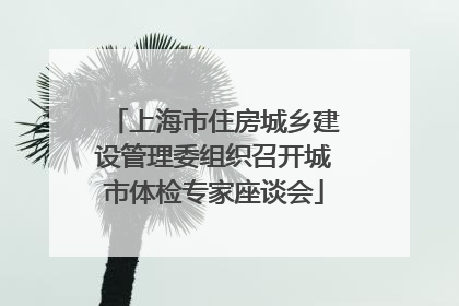 上海市住房城乡建设管理委组织召开城市体检专家座谈会