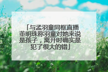与孟羽童同框直播 董明珠称羽童对她来说是孩子，离开时确实是犯了很大的错
