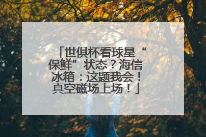 世俱杯看球星“保鲜”状态？海信冰箱：这题我会！真空磁场上场！