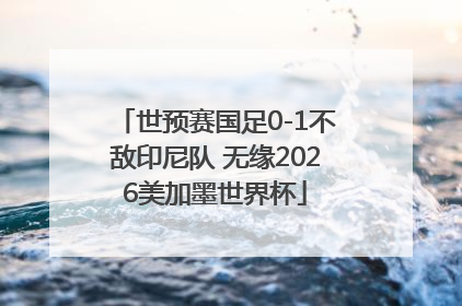 世预赛国足0-1不敌印尼队 无缘2026美加墨世界杯