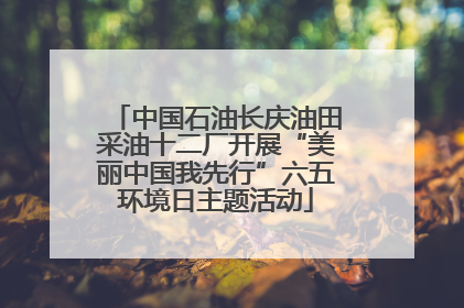 中国石油长庆油田采油十二厂开展“美丽中国我先行”六五环境日主题活动