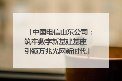 中国电信山东公司：筑牢数字新基建基座 引领万兆光网新时代