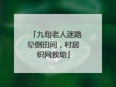 九旬老人迷路晕倒田间，村居织网救助