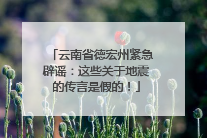 云南省德宏州紧急辟谣：这些关于地震的传言是假的！