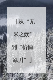 从“无米之炊”到“价值跃升”