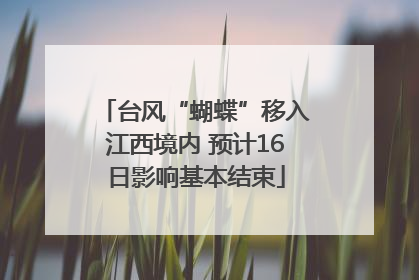 台风“蝴蝶”移入江西境内 预计16日影响基本结束