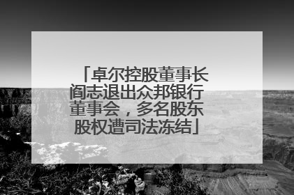 卓尔控股董事长阎志退出众邦银行董事会，多名股东股权遭司法冻结