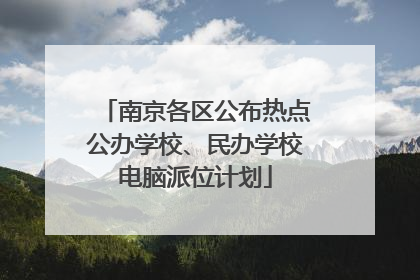 南京各区公布热点公办学校、民办学校电脑派位计划