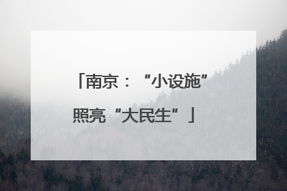 南京：“小设施”照亮“大民生”