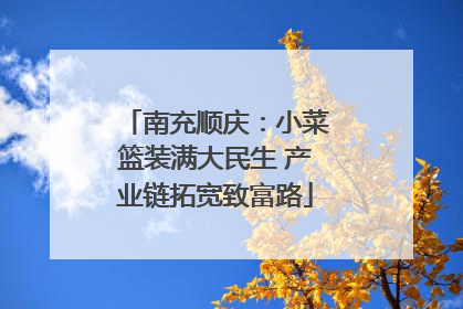 南充顺庆：小菜篮装满大民生 产业链拓宽致富路
