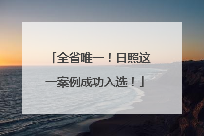 全省唯一！日照这一案例成功入选！