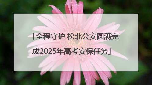 全程守护 松北公安圆满完成2025年高考安保任务