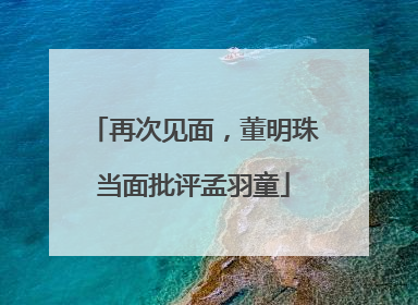 再次见面，董明珠当面批评孟羽童