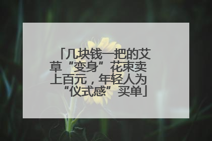 几块钱一把的艾草“变身”花束卖上百元，年轻人为“仪式感”买单