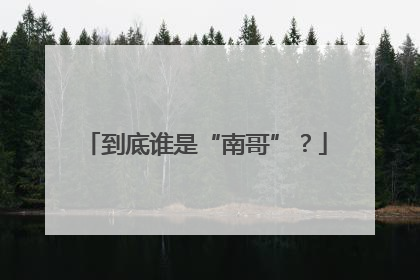 到底谁是“南哥”？