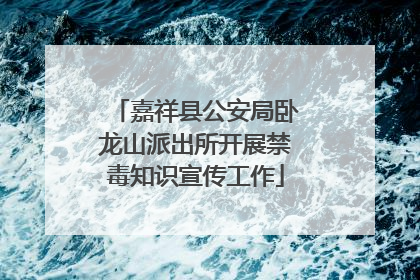 嘉祥县公安局卧龙山派出所开展禁毒知识宣传工作